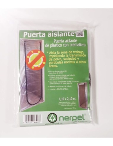 Cubre puerta aislante con cremallera