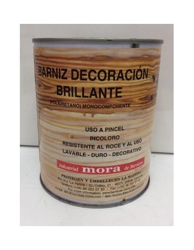 Barniz decoración brillante con poliuretano 1 litro.