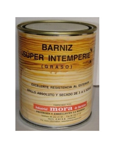 Barniz súper intemperie (graso) Mora 1 litro.