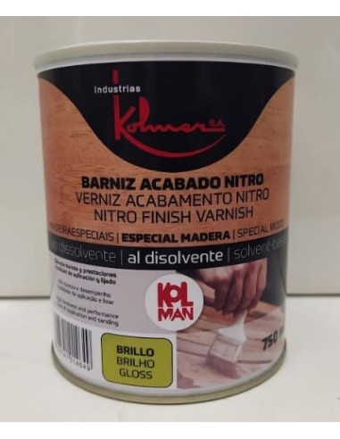 Acabado Nitro Barniz brillo Kolman 750ml.