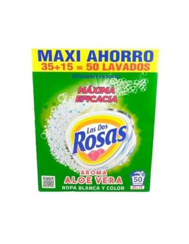 Detergente polvo las Dos Rosas aloe vera maleta 50 lavados