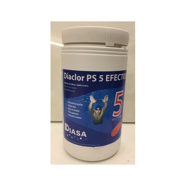 Diaclor 5 acciones pastillas de 200gr. para piscina 1Kg.