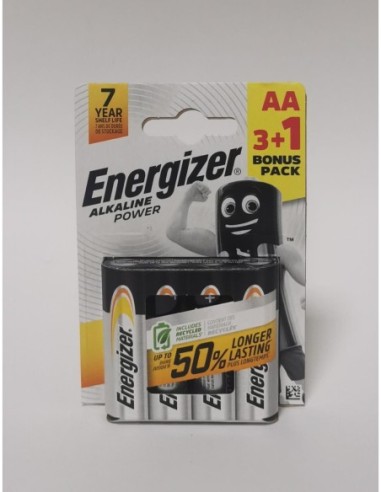 Pilas Energizer alcalinas LR-6 AA 3+1 Unidades