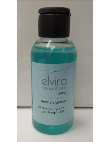 Gel-champú dermo algodón Elvira 100ml formato viaje.