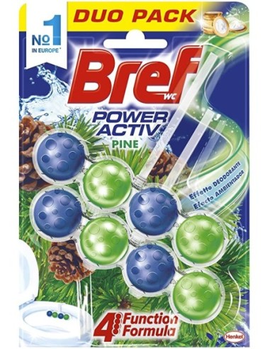 Ambientador Bref WC power active pino 4 funciones pack 2x50gr