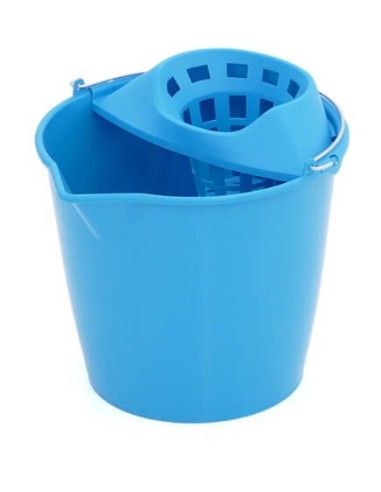 Cubo Azul&escurridor 11 litros asa metálica/001188