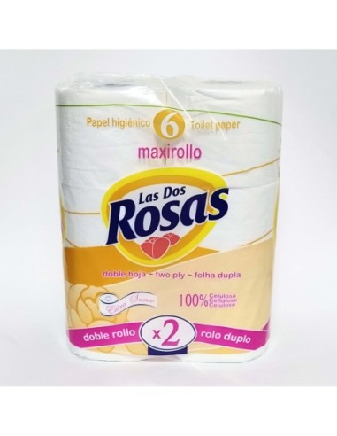 Papel higiénico Las Dos Rosas 6 maxirollos estrella - doble papel.