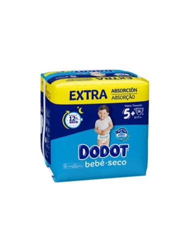 Pañal Dodot bebé seco T-5/12-17 kg/56 unidades