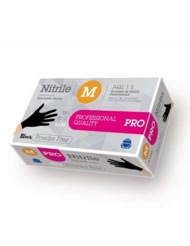 Guante nitrilo Pro negro 5gr desechable