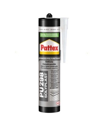 Sellador de poliuretano PU298 Pattex color blanco de 300ml.