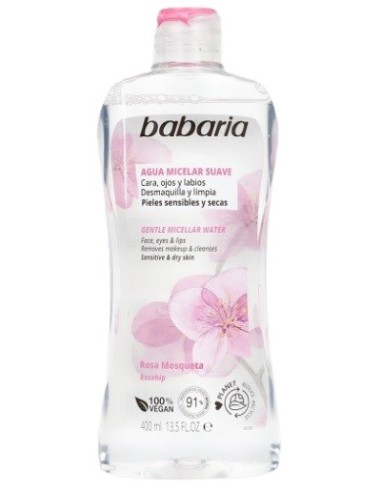 Babaria agua micelar rosa mosqueta 400ml.