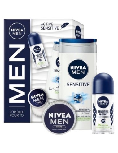 Nivea men estuche crema lata + desodorante + gel ducha