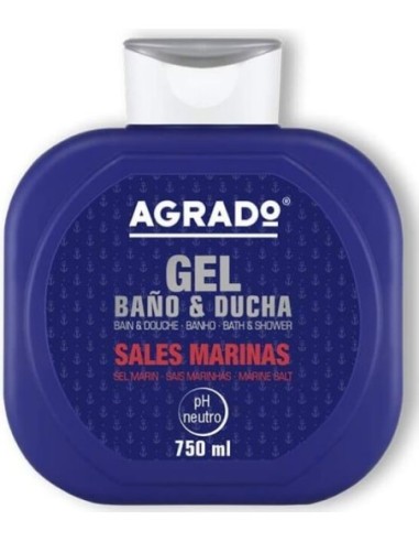 Gel de baño Agrado Sales Marinas con pH neutro, contiene 750 ml.