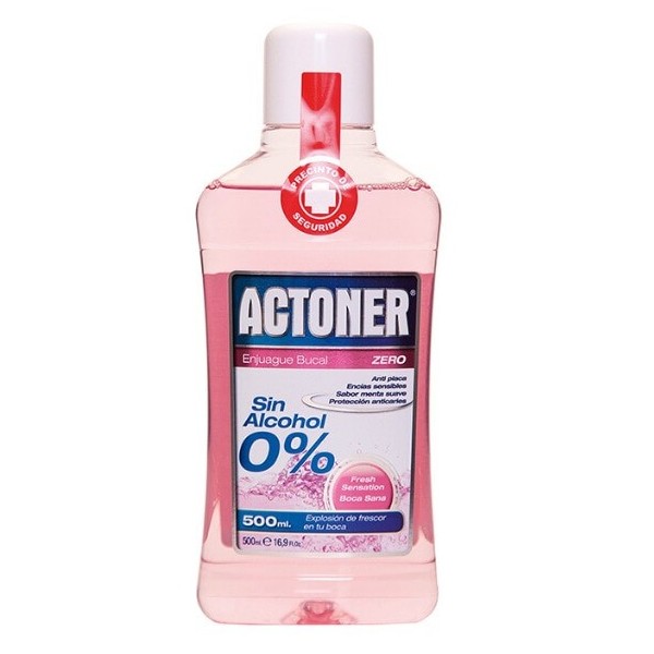 Enjuage bucal Actoner sin alcohol fresh sensation, contiene 500ml.