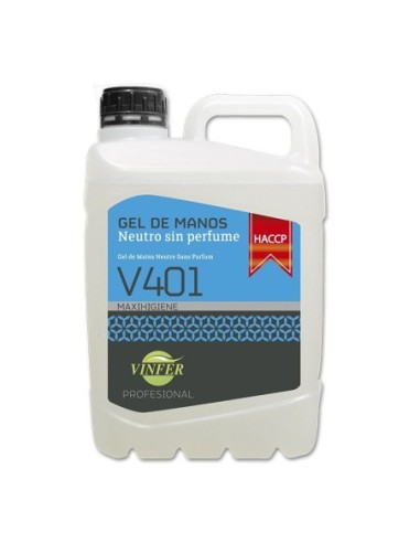 Gel de Manos (H.A.) V401 Neutro sin perfume vinfer profesional 5 litros