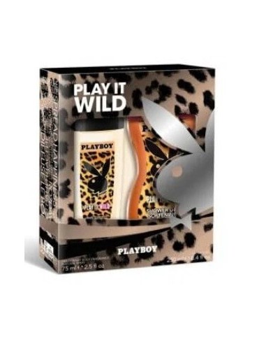 Playboy Play it Wild her estuche de fragancia corporal de 75ml + gel de 250ml.