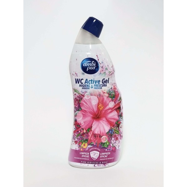 Ambipur wc active gel pink&rose frasco 750 ml