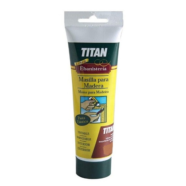 Masilla para madera Titan caoba de 125ml.