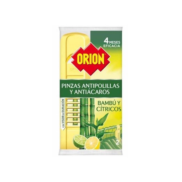 Antipolillas pinzas Orion bambú y cítricos contiene 2 unidades.