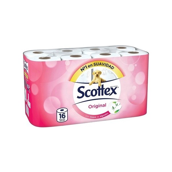 Papel higiénico Scottex Original 16 rollos doble hoja supersuave