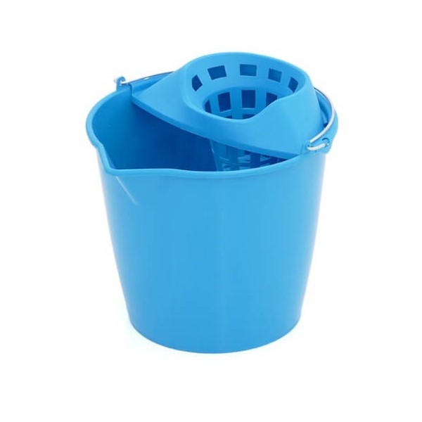 Cubo Azul&escurridor 11 litros asa metálica/001188