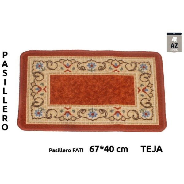 Alfombra pasillero Mosaico teja 40x67 cm. antideslizante
