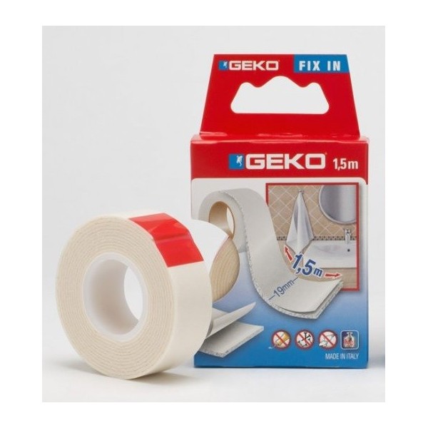 Cinta adhesiva doble cara color blanca 19mmx1,5mt.