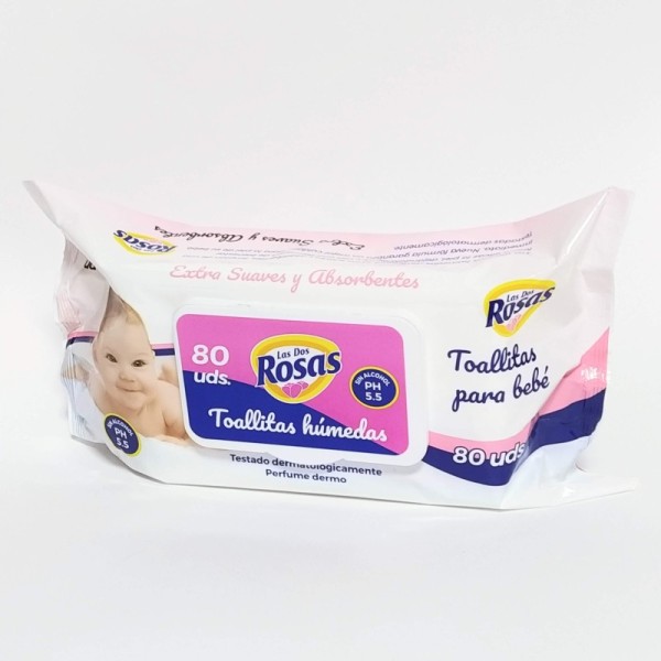 Toallitas higienicas Las Dos Rosas 80 unidades para bebé