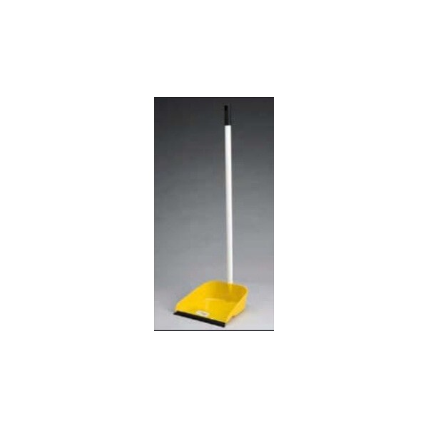 Recogedor filo de goma y mango macizo rayado, color verde o amarillo