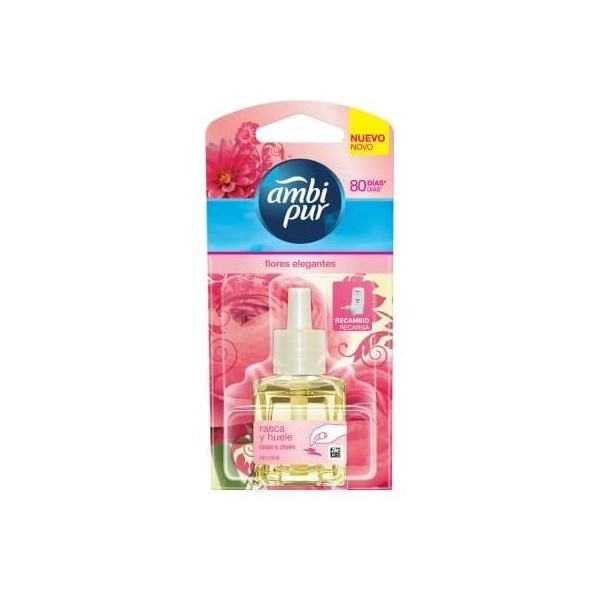 Ambientador Ambi Pur electrico flores elegantes recambio 21,5 ml.