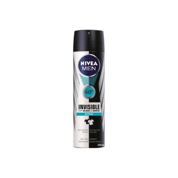Desodorante nivea men spray invisible active 48 H/200 ml.
