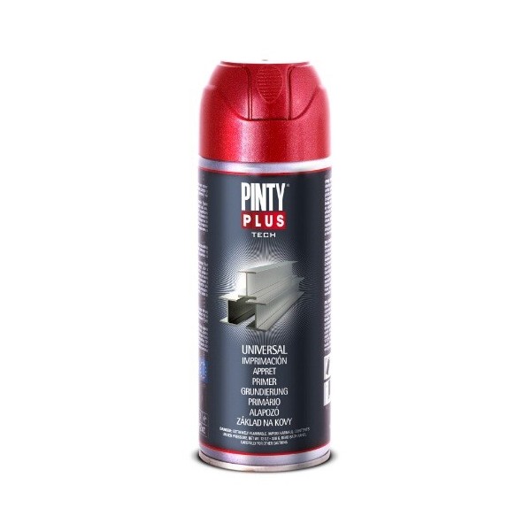 Pintura Spray Pinty Plus Imprimación Ferrica color gris de 200ml.