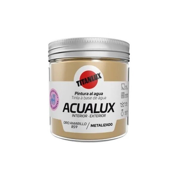 Acualux metalizado Oro Amarillo de 75ml.