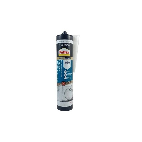 Silicona Neutra Blanca Pattex platos ducha y bañeras 280ml