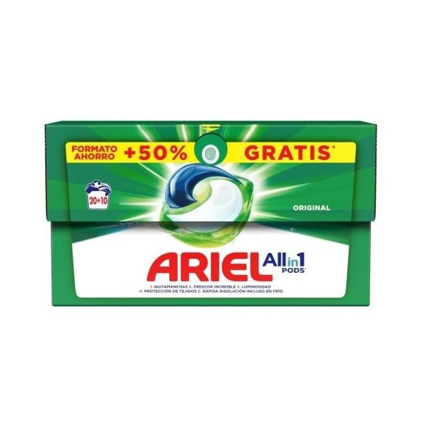 Detergente Ariel Pods 3 in 1 de 30 cápsulas