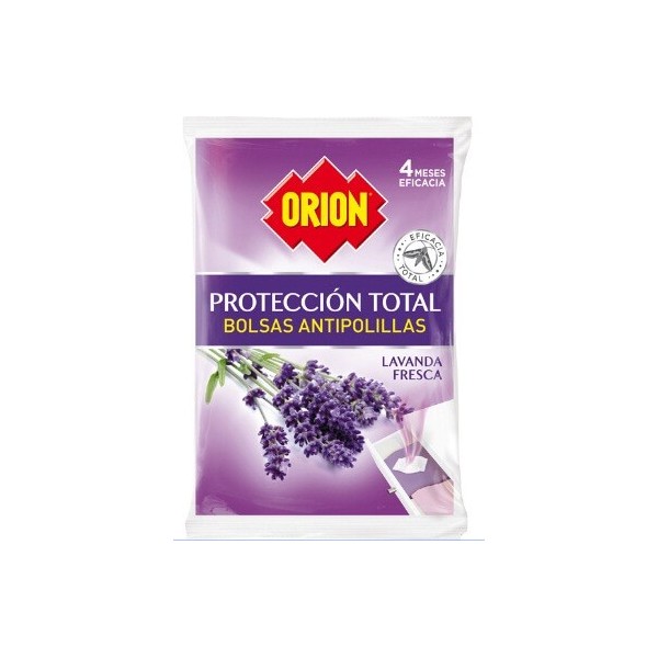Antipolillas Orion en bolsa lavanda fresca con 20 unidades.