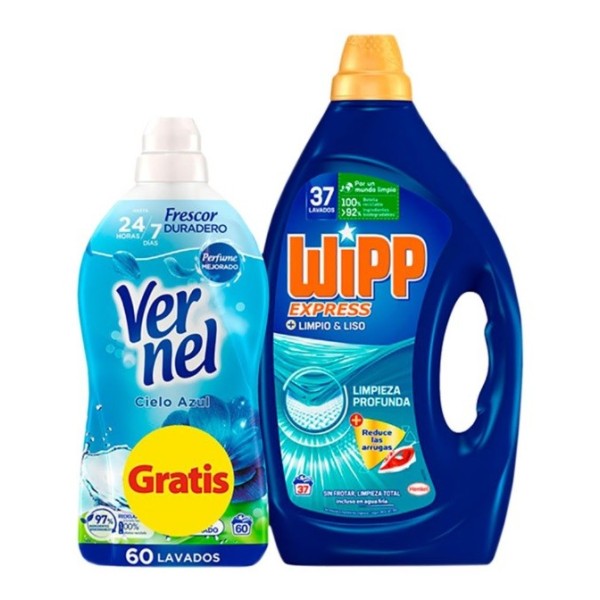 Detergente Wipp gel express 35 dosis+suavizante vernel 60 dosis