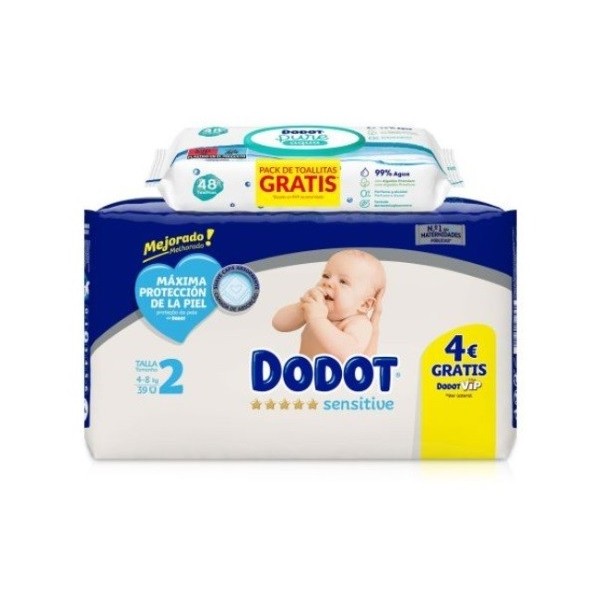 Pañal Dodot protección plus sensitive T-2  58 unidades