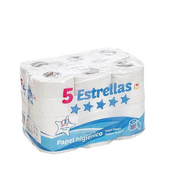Papel higienico cinco estrellas 12 rollos