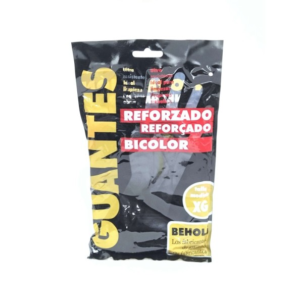 Guante latex bicolor beholi talla extra grande