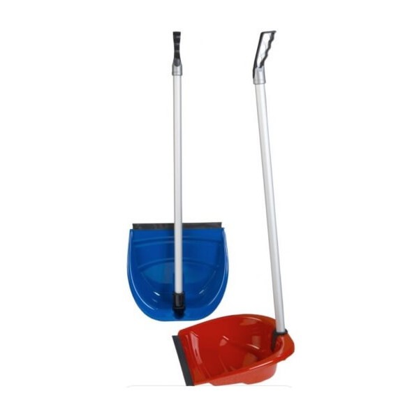 Recogedor plegable palo de alumninio de color rojo y azul labio de goma/1169