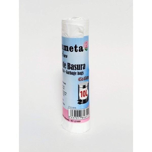 Bolsa basura papelera 10L. piumeta 45x45 blanca 15 unidades