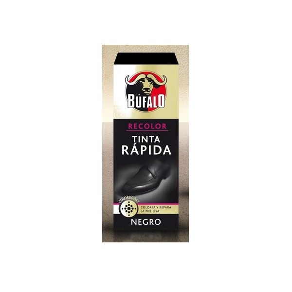 Tinte rápido calzado Búfalo negro, 25 ml.