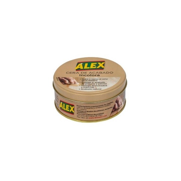 Cera ALEX de acabado incolora, tarrina de 250 gramos.