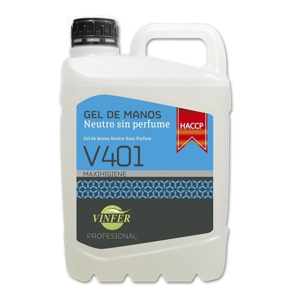 Gel de Manos (H.A.) V401 Neutro sin perfume vinfer profesional 5 litros