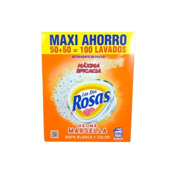 Detergente polvo las Dos Rosas jabon marsella maleta 100 lavados