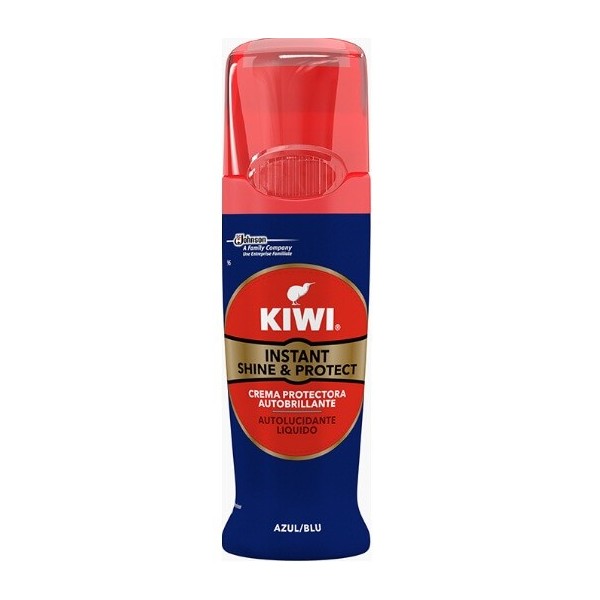 Crema calzado kiwi aplicador azul con esponjita, contiene 75ml.