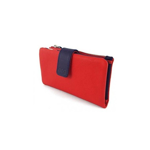 Billetero señora piel rojo cremallera/26R