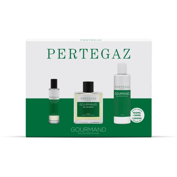 Pertegaz gourmand set perfume hombre 100+gel+mini