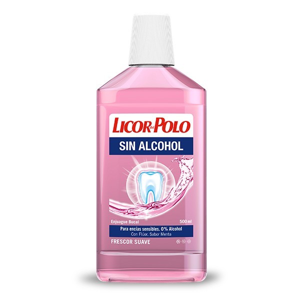 Licor del Polo sin alcohol enjuague bucal para encías sensibles 500ml.